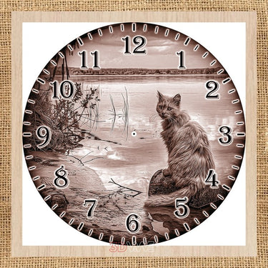 CAT CLOCK pyroprinter & laser-ready files 3DWave.us